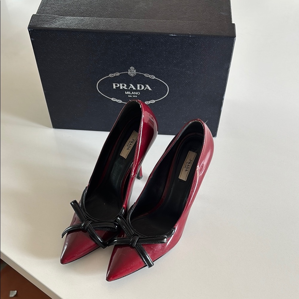 Prada Women's Red Patent Leather Heels